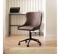 Julian Bowen Luxe Office Chair In Brown Faux Leather, Brown