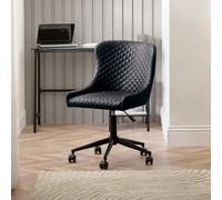 Julian Bowen Luxe Black Faux Leather Office Chair - Size: 97 x 52 x 60cm - Wilko