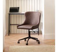 Julian Bowen Luxe Brown Faux Leather Office Chair - Size: 97 x 52 x 60cm - Wilko