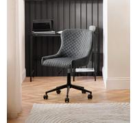 Julian Bowen Luxe Office Chair In Grey Velvet