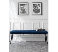 Julian Bowen Luxe 2 Seater Grey Low Dining Bench - Size: 37 x 140 x 47cm - Black - Wilko