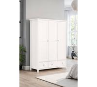 Julian Bowen Maine 3 Door 2 Drawer Surf White Combination Wardrobe - Size: 3 Door, 2 Drawer - Wilko