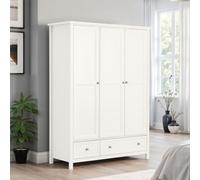 Julian Bowen Maine 3 Door Combination Wardrobe - Surf White