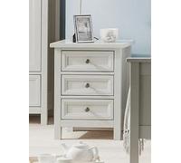 Julian Bowen Dove Grey Wood Maine 3 Drawer Bedside Table - Stylish and Functional Bedroom Storage Unit