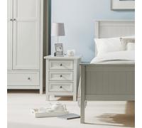 Julian Bowen Dove Grey Wood Maine 3 Drawer Bedside Table - Stylish and Functional Bedroom Storage Unit