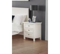 Julian Bowen Maine 3 Drawer Bedside Table - White