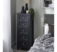 Julian Bowen Maine 5 Drawer Tall Chest - Anthracite, Black