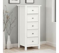 Julian Bowen Maine 5 Drawer Tall Chest Of Drawers Surf White, White