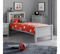 Julian Bowen Maine Single Dove Grey Bed Frame with Bookcase Headboard - Wilko