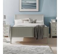 Julian Bowen Maine Bed, Single, Panelled, Grey - W102 x D200cm | New England Bed Frame, 90cm/3ft, Ideal for Kids & Guest Rooms, No Box Spring Needed, Traditional High Headboard,Clean Design