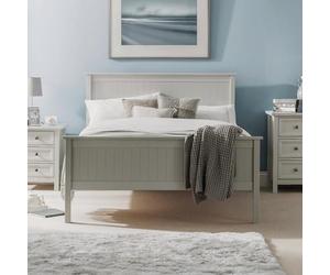 Julian Bowen Maine Bed, Single, Panelled, Grey - W102 x D200cm | New England Bed Frame, 90cm/3ft, Ideal for Kids & Guest Rooms, No Box Spring Needed, Traditional High Headboard,Clean Design