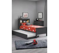 Julian Bowen Maine Anthracite Bookcase Bed with Underbed - Size: Single - Grey - Wilko