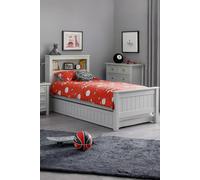 Julian Bowen Maine Dove Grey Bookcase Bed with Underbed - Size: Single - Wilko
