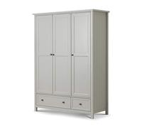 Julian Bowen Maine 3 Door Combination Wardrobe, Dove Grey