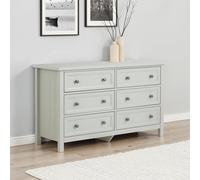 Julian Bowen Maine 6 Drawer Wide Chest Of Drawers Dove Grey
