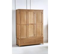 Julian Bowen Mallory 3 Door 2 Drawer Wardrobe with Shelf in Light Oak Julian Bowen Light Oak