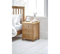 Julian Bowen Mallory 3 Drawer Bedside Table - Brown - Wilko