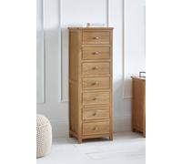 Julian Bowen Mallory 7 Drawer Narrow Chest of Drawers - Brown - Wilko