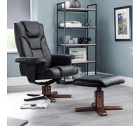 Julian Bowen Malmo Swivel Recliner & Stool - Black