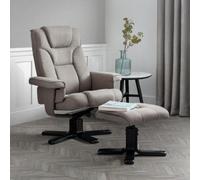 Julian Bowen Malmo Grey Swivel Recliner Chair and Footstool - Size: Single - Wilko
