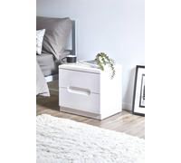 Julian Bowen Manhattan 2 Drawer Bedside Table in White Julian Bowen White