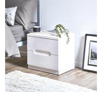 Julian Bowen White Wood Manhattan 2 Drawer Bedside Table
