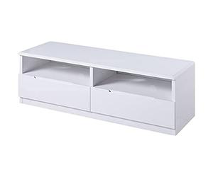 Julian Bowen Manhattan 2 Drawer Media Unit - White - Sl nd Modern Entertainment Center