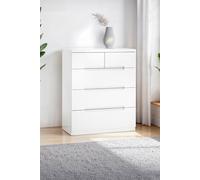 Julian Bowen Manhattan 5 Drawer White Chest of Drawers - Wilko
