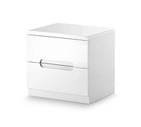Julian Bowen White Wood Manhattan 2 Drawer Bedside Table