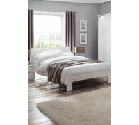 Julian Bowen Manhattan High Gloss Bed in White | Size: King Julian Bowen White King