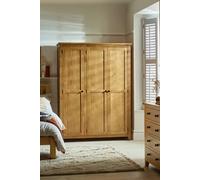 Julian Bowen Marlborough 3 Door Wardrobe With Shelving - Solid Oak