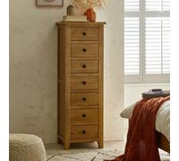 Julian Bowen Marlborough 7 Drawer Tall Slim Chest in Light Oak Julian Bowen Light Oak