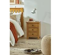 Marlborough Bedside Table with 3 Drawers - Oak - Julian Bowen | TJ Hughes