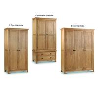 Julian Bowen Marlborough Waxed Oak 2 Door, 3 Door and 2 Door 2 Drawer Wardrobe