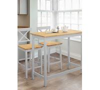Julian Bowen Marlow 2 Seat Bar Set - High Bar & 2 Bar Counter Stools Grey/oak