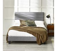 Julian Bowen Merida 90Cm Single Grey Linen Style Fabric Bed