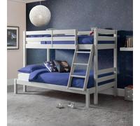 Julian Bowen Merlin Dove Grey Sleeper Bunk Bed - Size: Single + Double - Wilko