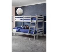 Julian Bowen Merlin Triple Sleeper Bunk Bed in Grey | Size: Single Julian Bowen Grey Single