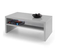 Julian Bowen Metro Grey Gloss Rectangular Coffee Table With Shelf Storage, Wood, Height: 42.8 X Width: 100 X Depth: 59Cm