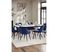 Julian Bowen Miami Rectangular Stone Top Dining Table - White Marble, White