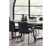 Julian Bowen Miller Concrete Effect Dining Table & 6 Soho Chairs Black