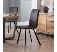 Julian Bowen Monroe Set of 2 Charcoal Grey and Black Dining Chair - Wilko