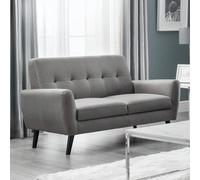 Monza Compact Retro Sofa 2 Seater 5ft 1.5m - Grey - Julian Bowen | TJ Hughes
