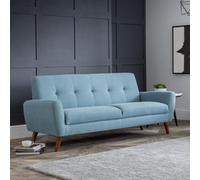 Julian Bowen Monza 3 Seater Blue Compact Retro Sofa - Wilko