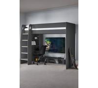 Julian Bowen Nebula Gaming Highsleeper Loft Bed with Desk in Dark Grey | Size: Single Julian Bowen Dark Grey Single