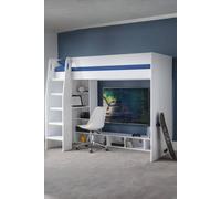 Julian Bowen Nebula Gaming Highsleeper Loft Bed with Desk in White | Size: Single Julian Bowen White Single