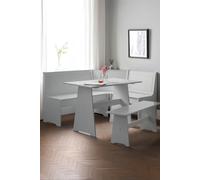 Light Grey Wooden Corner Dining Set with a Bench - Seats 5 - Newport