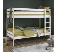 Julian Bowen Nova 90Cm Single White And Wood Effect Bunk Bed