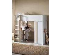 Julian Bowen Ocean Pale Wood and White High Sleeper with Storage - Size: Single - Wilko