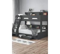 Julian Bowen Orion Triple Sleeper Bunk Bed in Dark Grey | Size: Single Julian Bowen Dark Grey Single